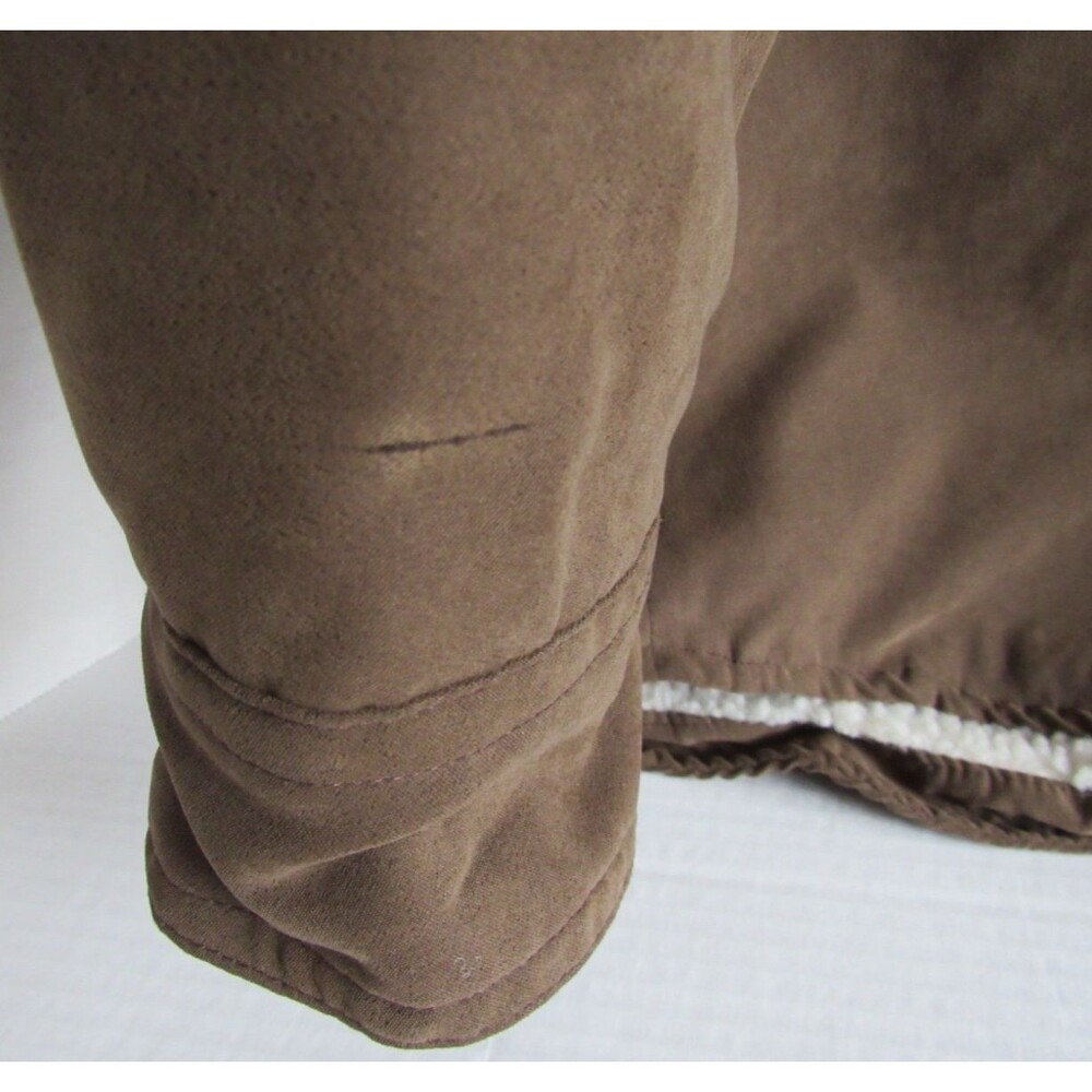 Montage Collection Brown Fleece Lined Faux Suede Button Up Shirt Jacket Size L - Picture 4 of 4
